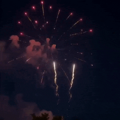 Des feux d’artifice illuminent le ciel pour la nouvelle année.