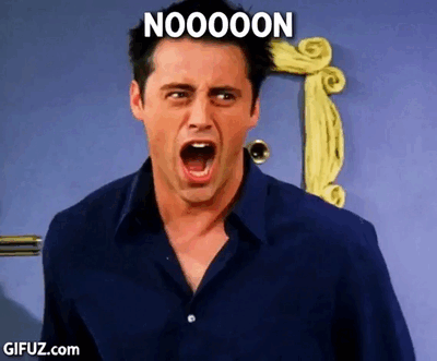 Joey shouts a loud no!
