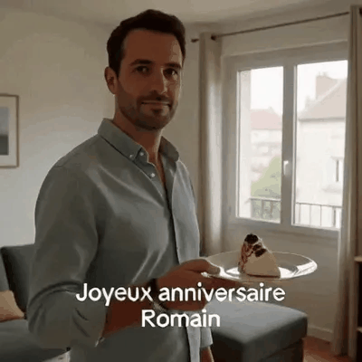 Una fetta di torta per augurare a Romain buon compleanno.