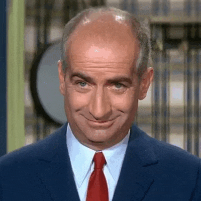 A mischievous greeting from Louis de Funès.