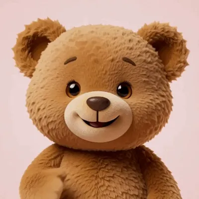 A smiling teddy bear shares a tender message of love.