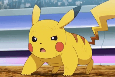 Pikachu shows its annoyance in the arena.