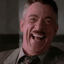 A burst of mocking laughter to react to a good joke.